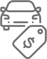 car with sales tag icon